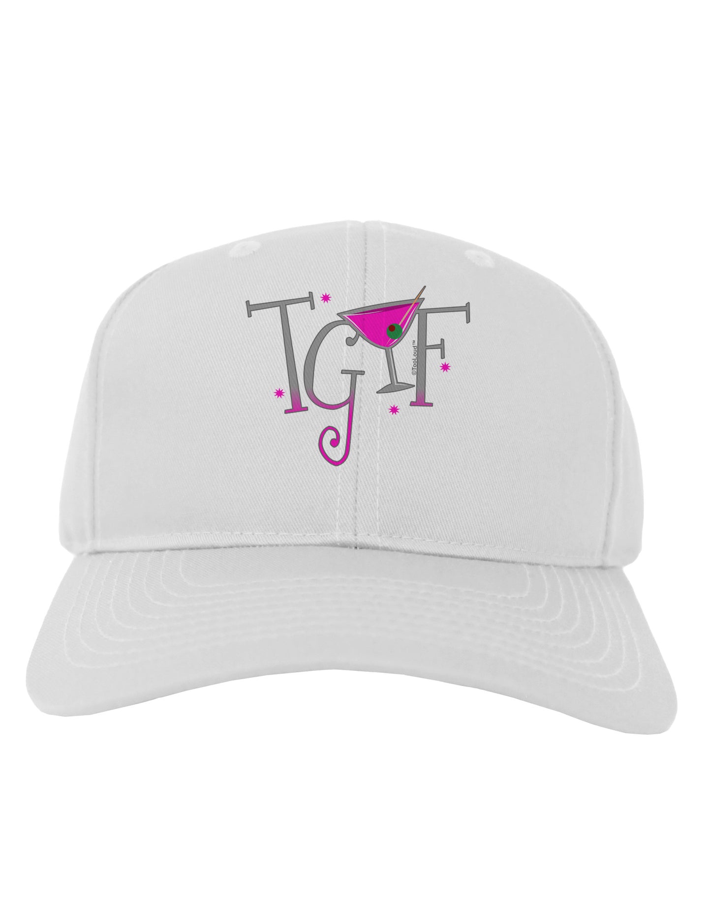 TGIF Martini Adult Baseball Cap Hat-Baseball Cap-TooLoud-White-One Size-Davson Sales