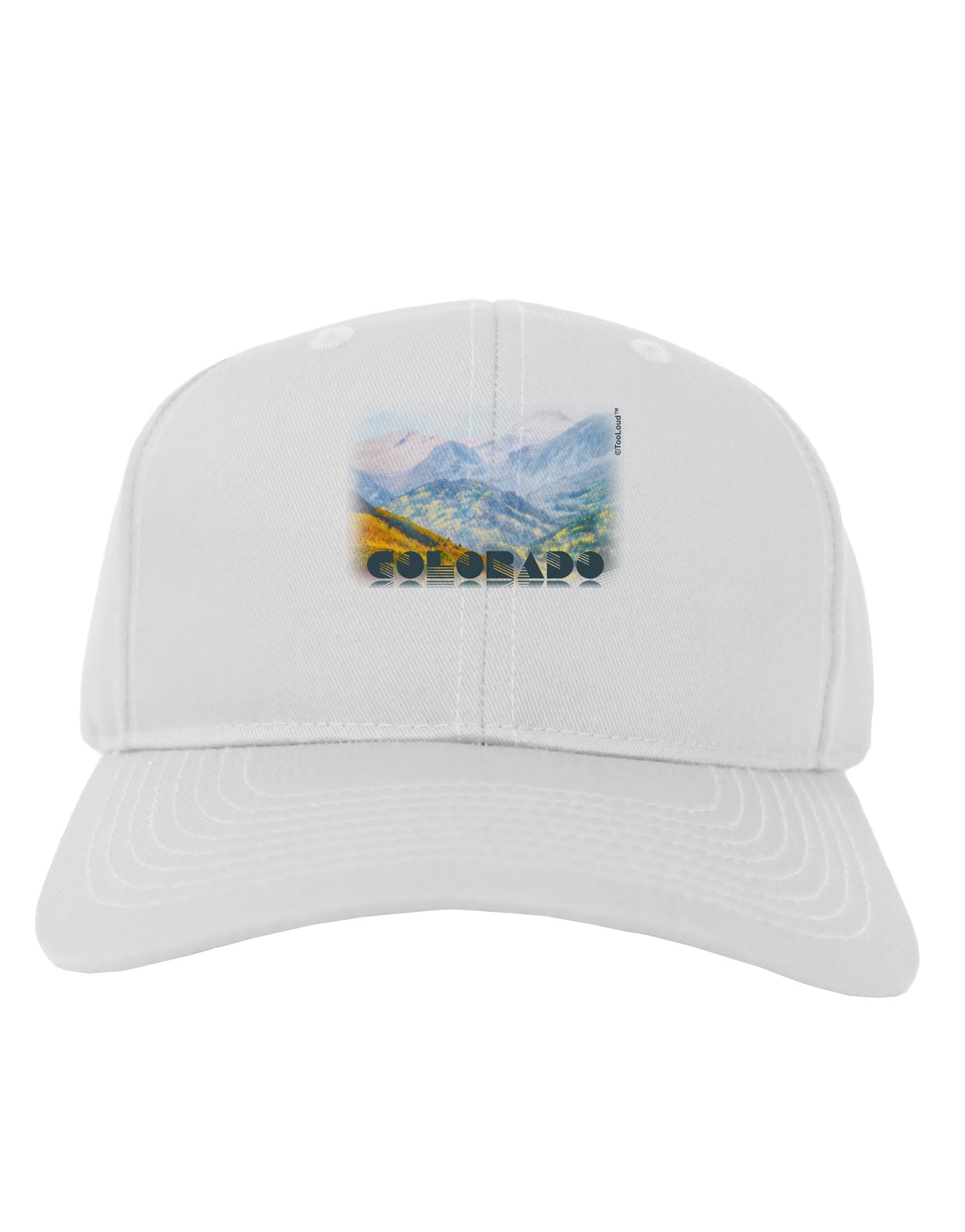 CO Fog Mountains Text Adult Baseball Cap Hat-Baseball Cap-TooLoud-White-One Size-Davson Sales