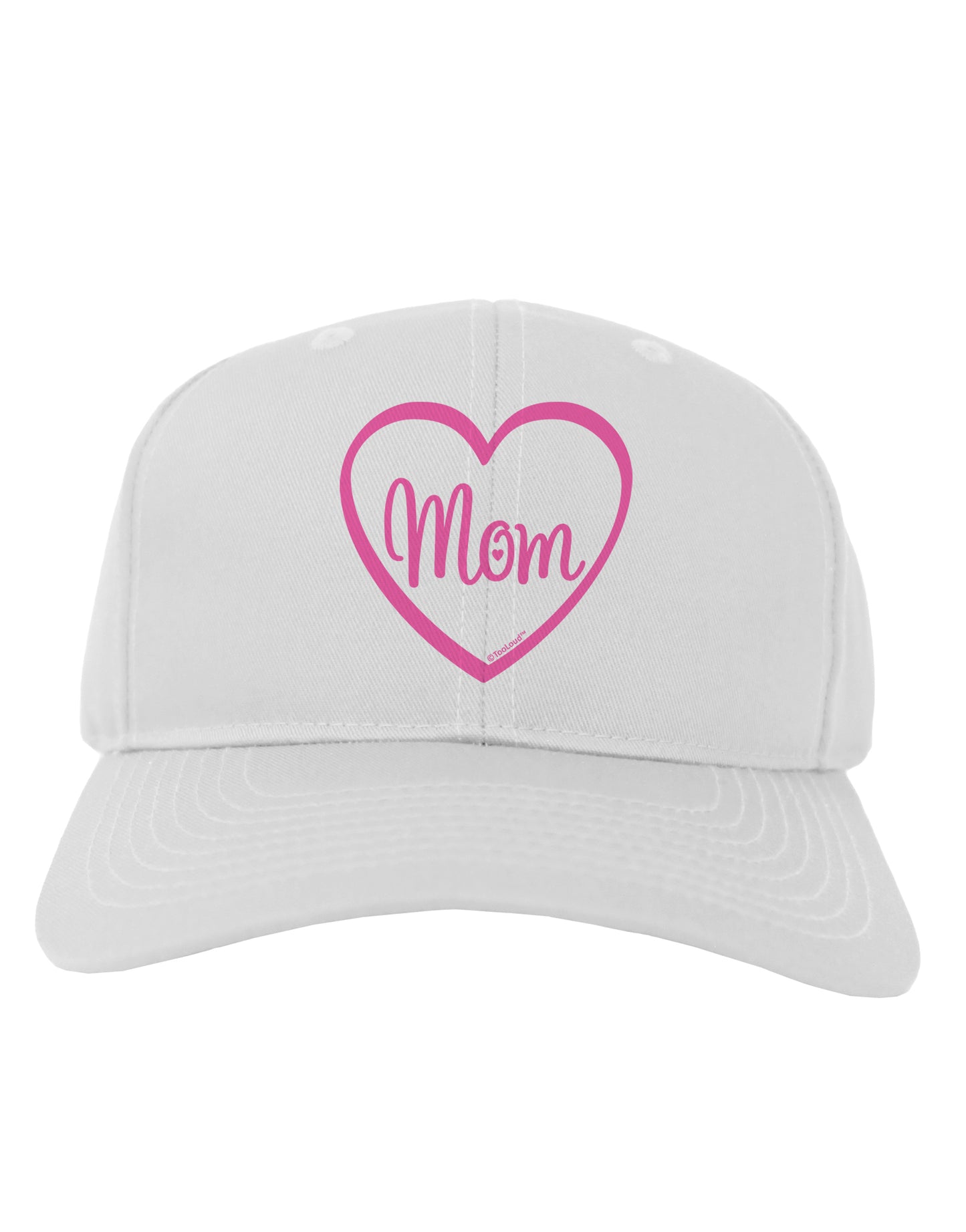 Mom Heart Design - Pink Adult Baseball Cap Hat by TooLoud-Baseball Cap-TooLoud-White-One Size-Davson Sales