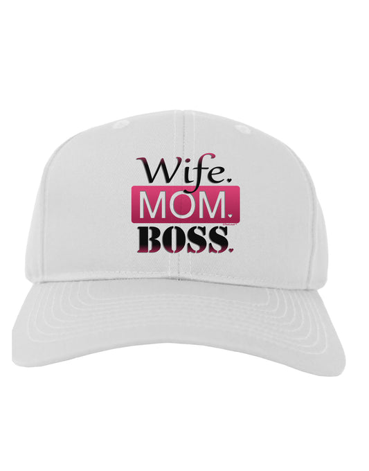 TooLoud Wife Mom Boss Adult Baseball Cap Hat-Baseball Cap-TooLoud-White-One Size-Davson Sales