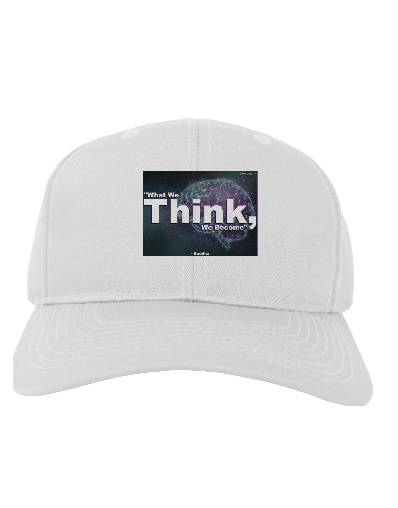 TooLoud What We Think Buddha Adult Baseball Cap Hat-Baseball Cap-TooLoud-White-One Size-Davson Sales