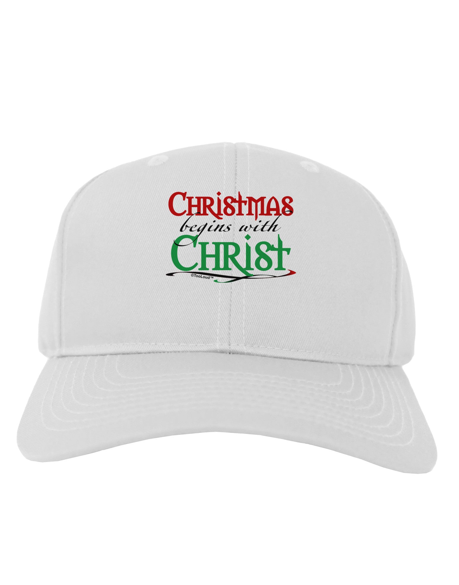 Begins With Christ Text Adult Baseball Cap Hat-Baseball Cap-TooLoud-White-One Size-Davson Sales
