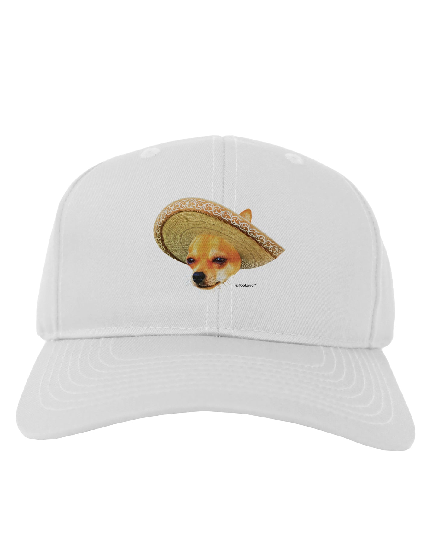 Chihuahua Dog with Sombrero - Patchwork Design Adult Baseball Cap Hat by TooLoud-Baseball Cap-TooLoud-White-One Size-Davson Sales