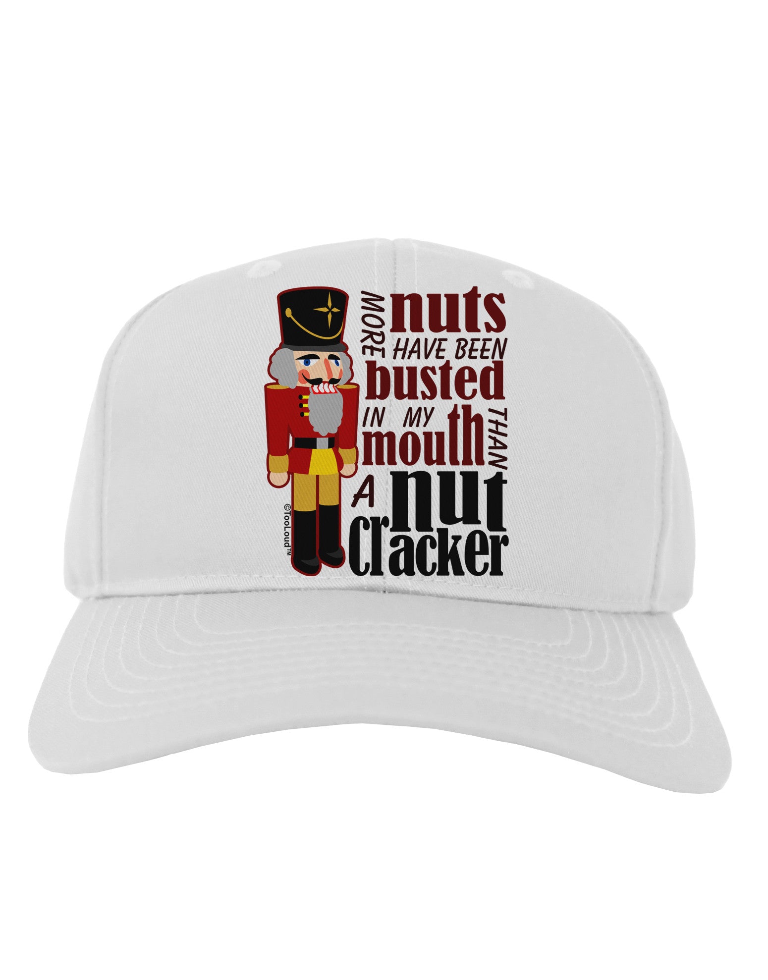 More Nuts Busted - My Mouth Adult Baseball Cap Hat by-Baseball Cap-TooLoud-White-One Size-Davson Sales