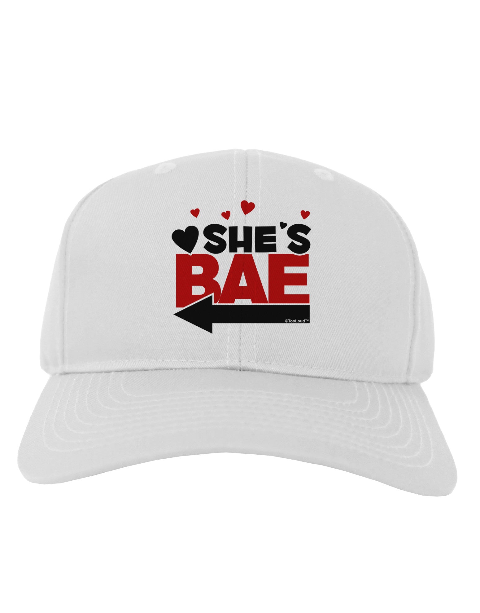 She's BAE - Left Arrow Adult Baseball Cap Hat-Baseball Cap-TooLoud-White-One Size-Davson Sales