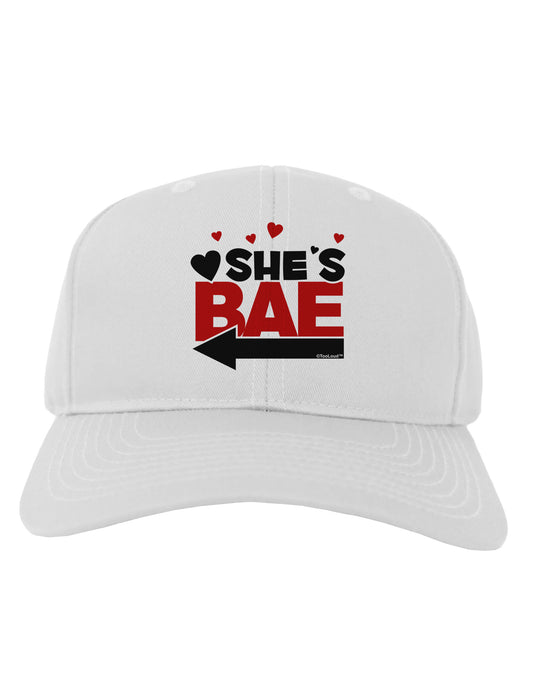 She's BAE - Left Arrow Adult Baseball Cap Hat-Baseball Cap-TooLoud-White-One Size-Davson Sales