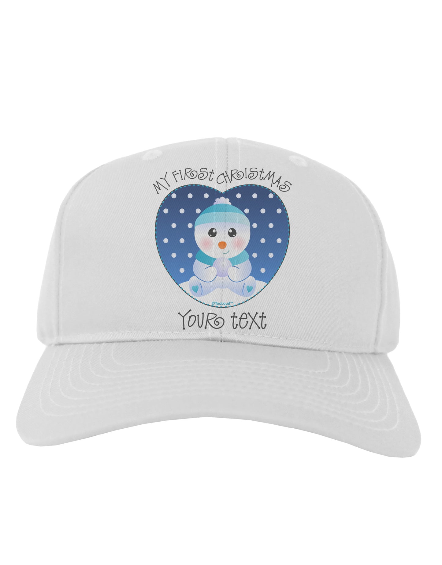 Personalized My First Christmas Snowbaby Blue Adult Baseball Cap Hat-Baseball Cap-TooLoud-White-One Size-Davson Sales