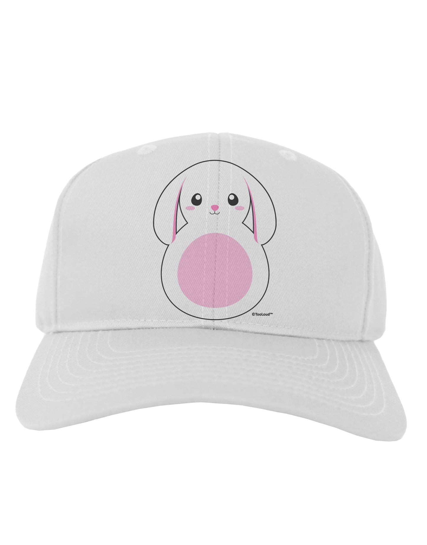 Cute Bunny with Floppy Ears - Pink Adult Baseball Cap Hat by TooLoud-Baseball Cap-TooLoud-White-One Size-Davson Sales