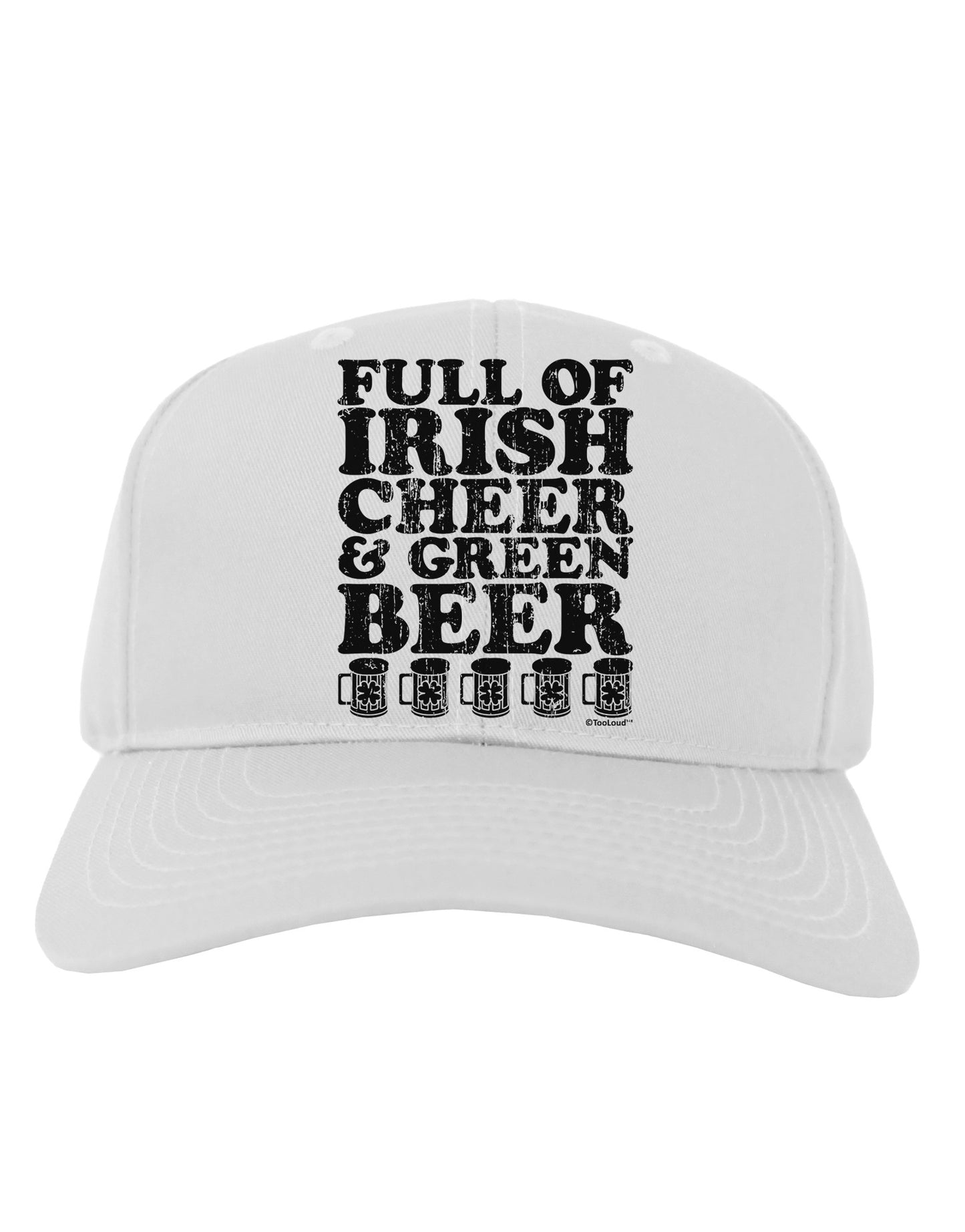 Full of Irish Cheer and Green Beer Adult Baseball Cap Hat by TooLoud-Baseball Cap-TooLoud-White-One Size-Davson Sales