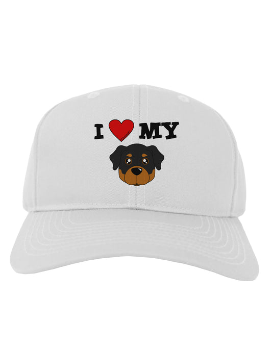 I Heart My - Cute Rottweiler Dog Adult Baseball Cap Hat by TooLoud-Baseball Cap-TooLoud-White-One Size-Davson Sales