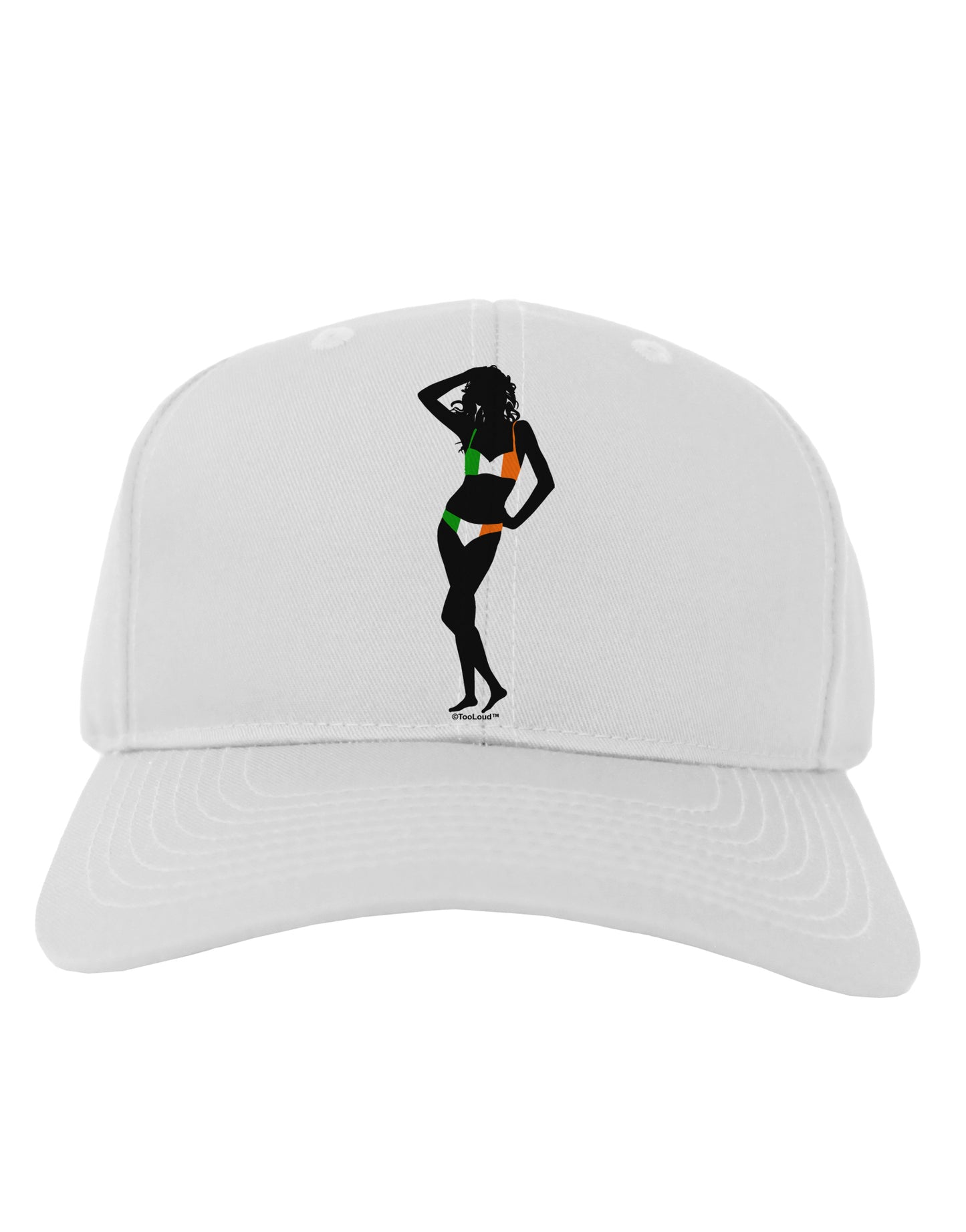 Irish Flag Bikini Shadow Adult Baseball Cap Hat by TooLoud-Baseball Cap-TooLoud-White-One Size-Davson Sales