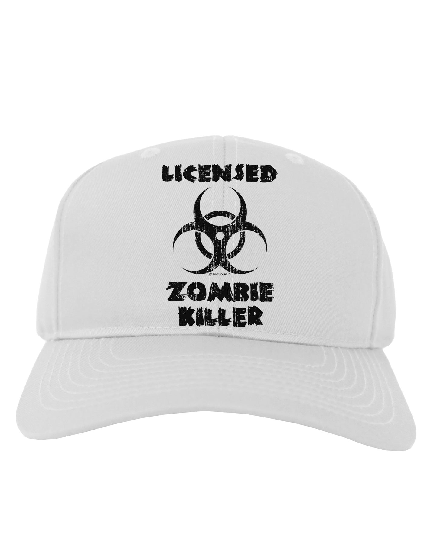 Licensed Zombie Killer - Biohazard Adult Baseball Cap Hat by TooLoud-Baseball Cap-TooLoud-White-One Size-Davson Sales