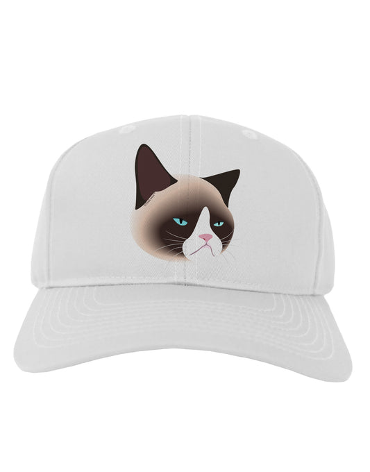 Cute Disgruntled Siamese Cat Adult Baseball Cap Hat-Baseball Cap-TooLoud-White-One Size-Davson Sales