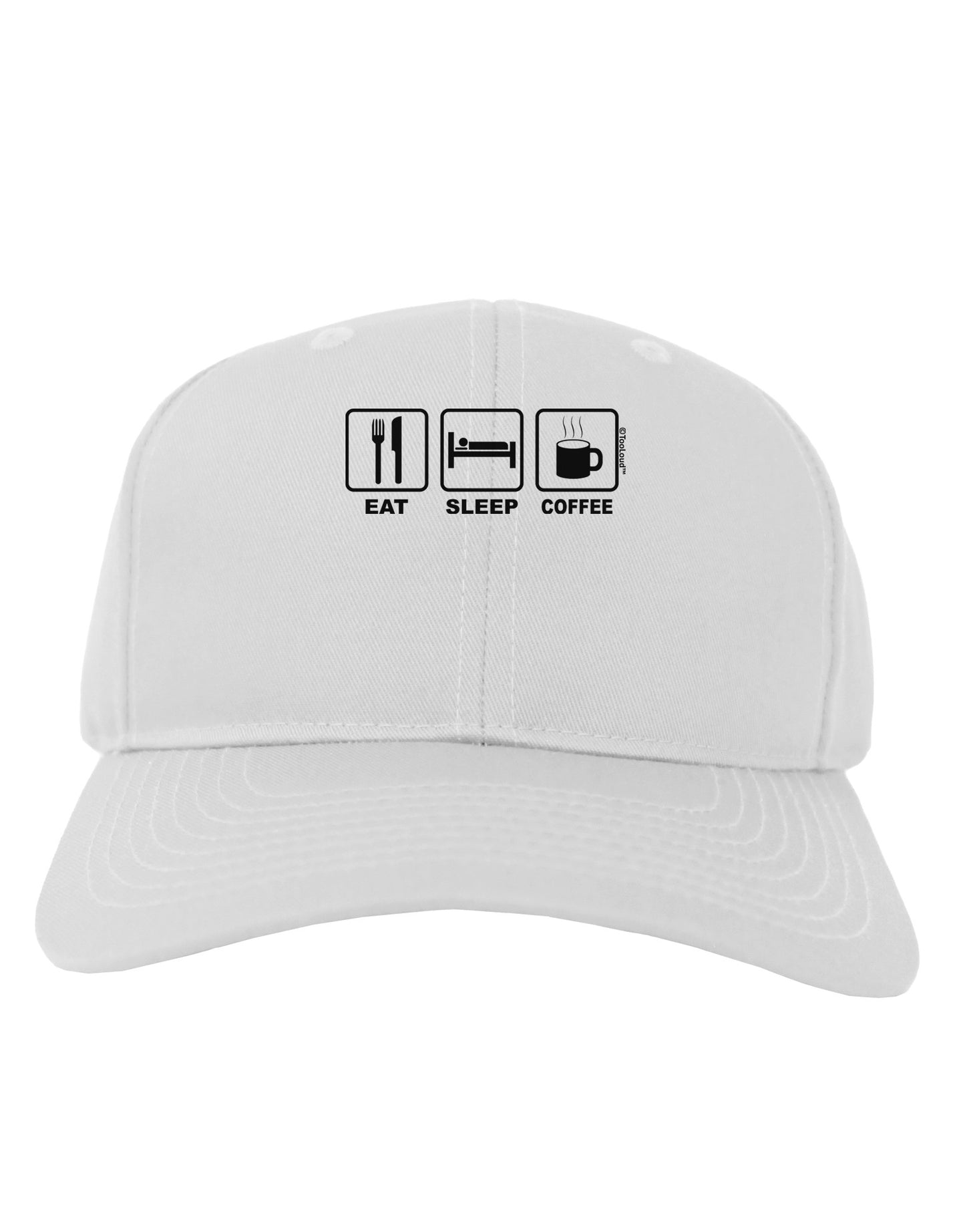 Eat Sleep Coffee Design Adult Baseball Cap Hat by TooLoud-Baseball Cap-TooLoud-White-One Size-Davson Sales