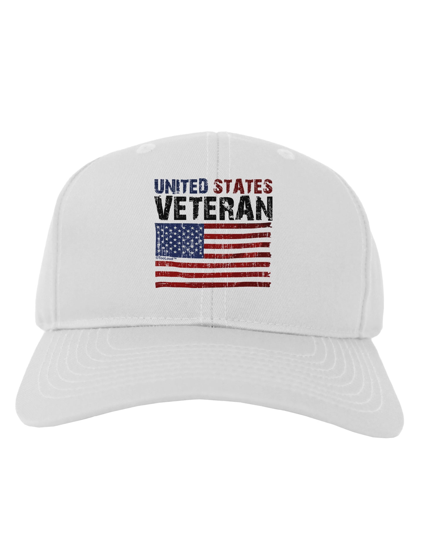US Veteran Distressed Adult Baseball Cap Hat-Baseball Cap-TooLoud-White-One Size-Davson Sales