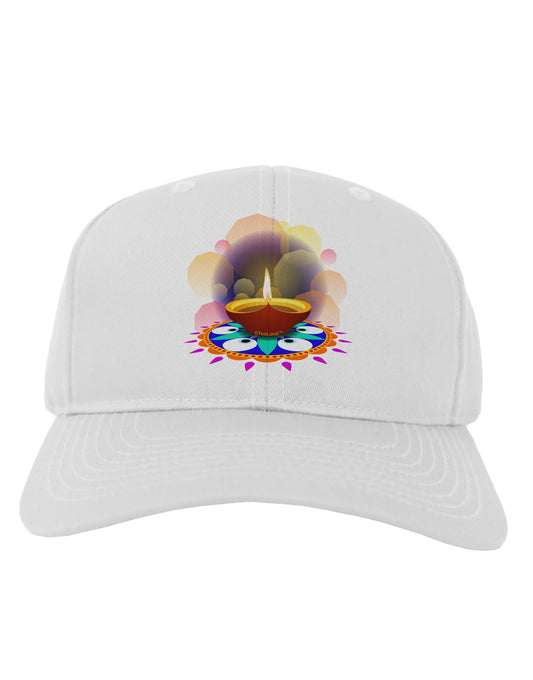 Festive Diya and Rangoli Adult Baseball Cap Hat by-Baseball Cap-TooLoud-White-One Size-Davson Sales