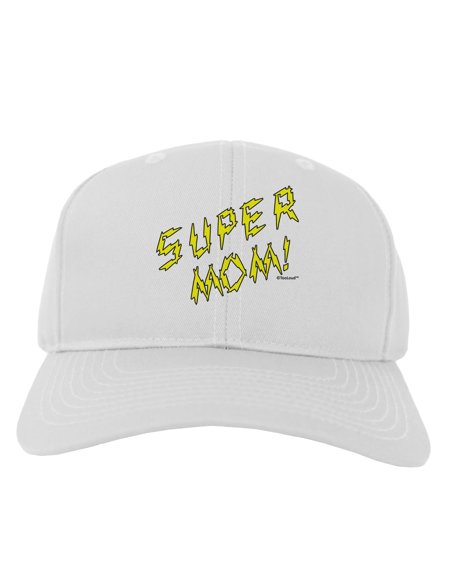 Super Mom - Lightening Bolt Design Adult Baseball Cap Hat by TooLoud-Baseball Cap-TooLoud-White-One Size-Davson Sales