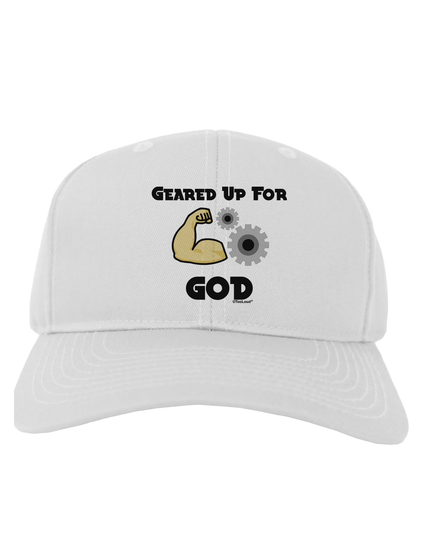Geared Up For God Adult Baseball Cap Hat by TooLoud-Baseball Cap-TooLoud-White-One Size-Davson Sales