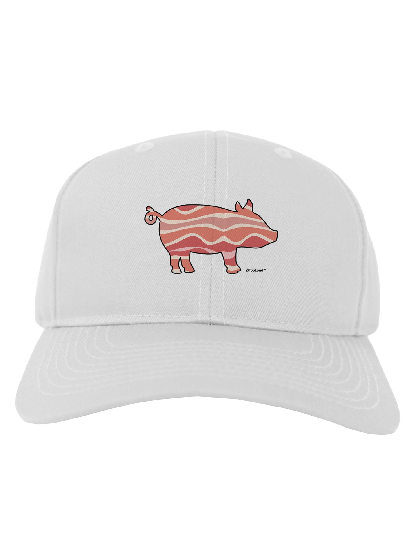 Bacon Pig Silhouette Adult Baseball Cap Hat by TooLoud-Baseball Cap-TooLoud-White-One Size-Davson Sales