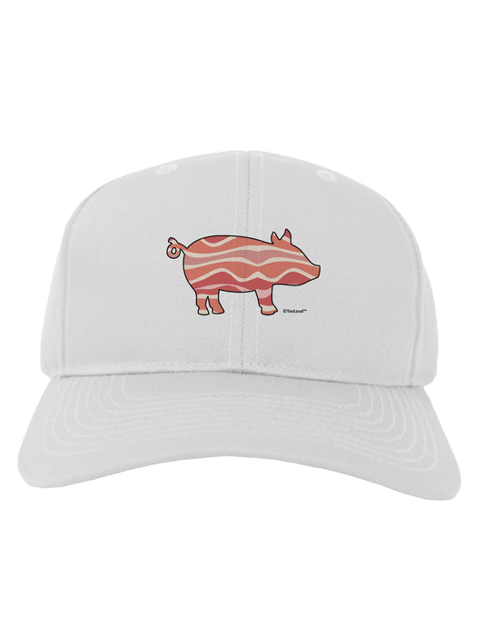 Bacon Pig Silhouette Adult Baseball Cap Hat by TooLoud-Baseball Cap-TooLoud-White-One Size-Davson Sales