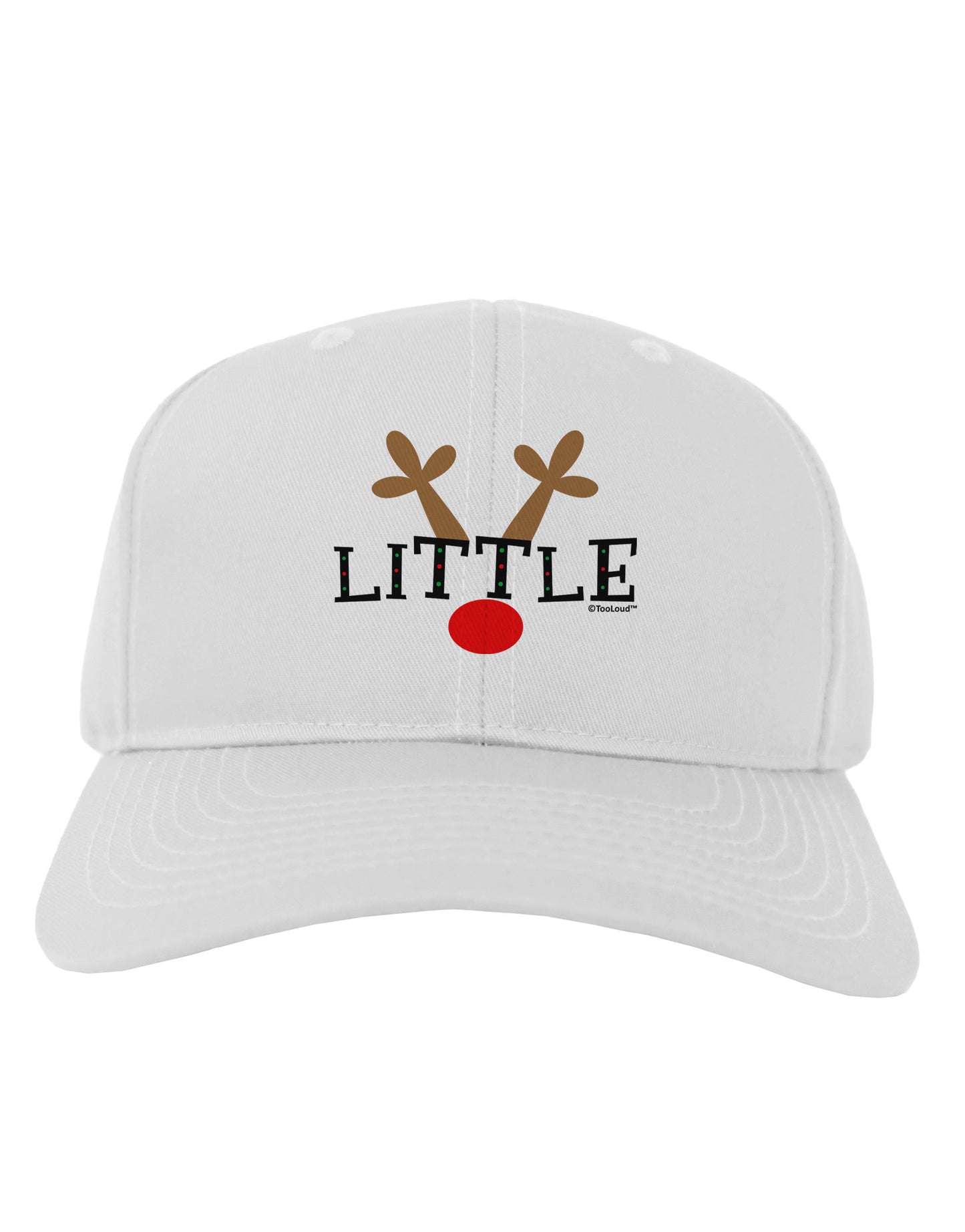 Matching Family Christmas Design - Reindeer - Little Adult Baseball Cap Hat by TooLoud-Baseball Cap-TooLoud-White-One Size-Davson Sales