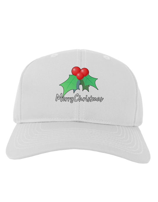 holly Merry Christmas Text Adult Baseball Cap Hat-Baseball Cap-TooLoud-White-One Size-Davson Sales