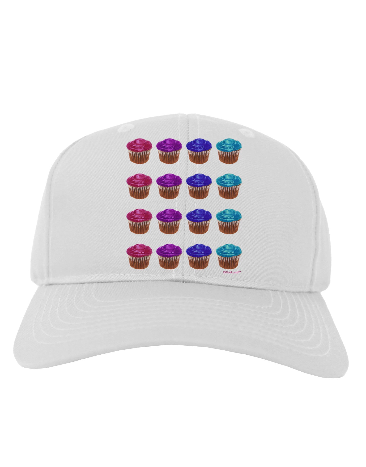 Colorful Cupcake Pattern Adult Baseball Cap Hat by TooLoud-Baseball Cap-TooLoud-White-One Size-Davson Sales