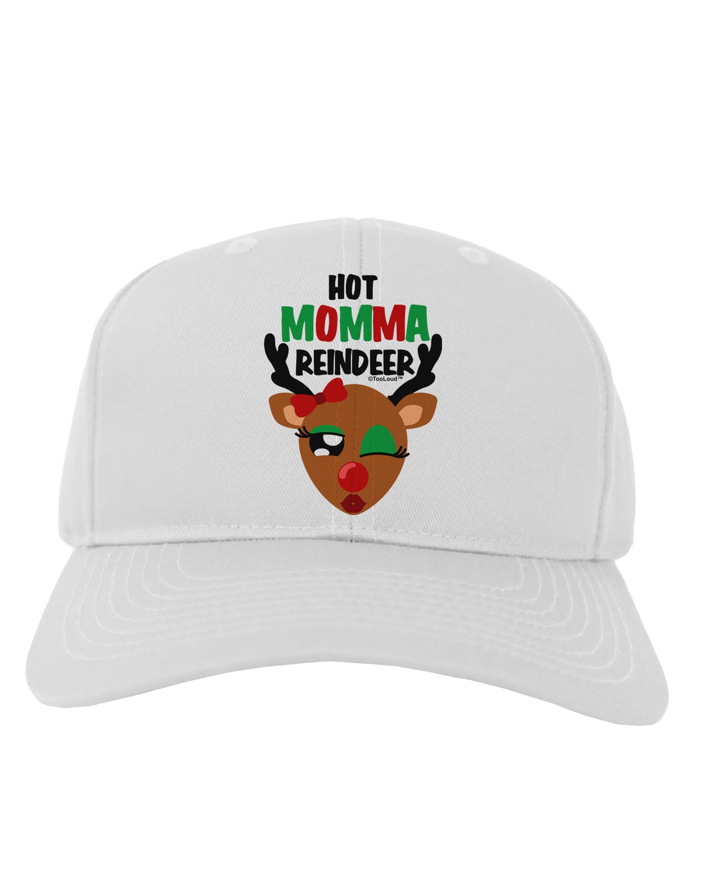 Hot Momma Reindeer Matching Deer Adult Baseball Cap Hat-Baseball Cap-TooLoud-White-One Size-Davson Sales