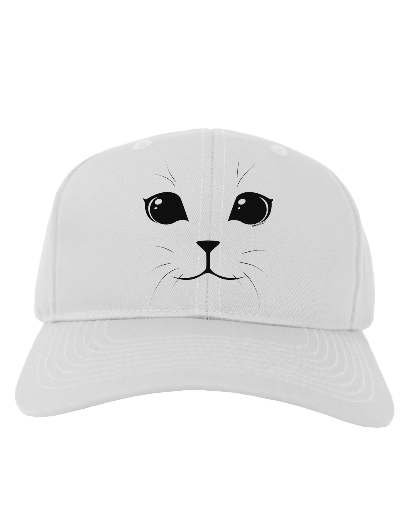 Cute Cat Face Adult Baseball Cap Hat by-Baseball Cap-TooLoud-White-One Size-Davson Sales
