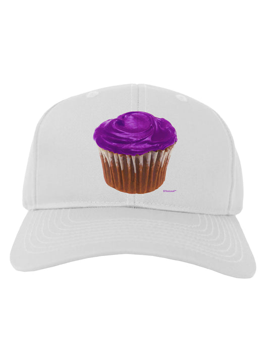 Giant Bright Purple Cupcake Adult Baseball Cap Hat by TooLoud-Baseball Cap-TooLoud-White-One Size-Davson Sales