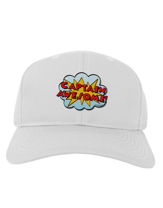 Captain Awesome - Superhero Style Adult Baseball Cap Hat by TooLoud-Baseball Cap-TooLoud-White-One Size-Davson Sales