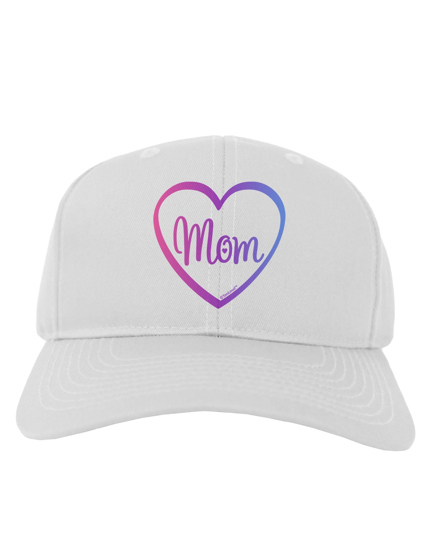 Mom Heart Design - Gradient Colors Adult Baseball Cap Hat by TooLoud-Baseball Cap-TooLoud-White-One Size-Davson Sales