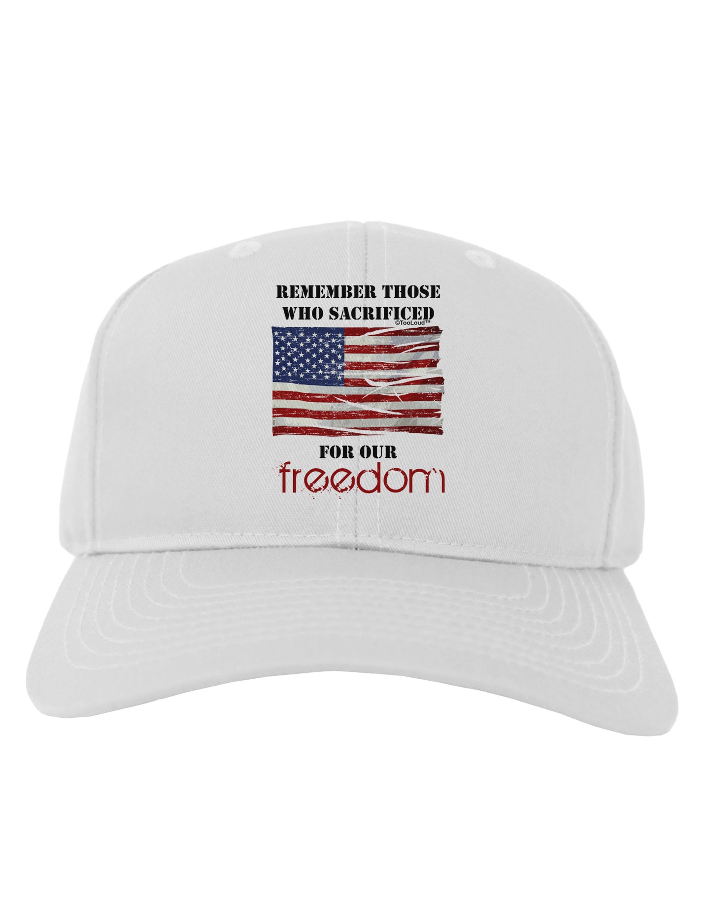 Remember - Veterans Adult Baseball Cap Hat-Baseball Cap-TooLoud-White-One Size-Davson Sales