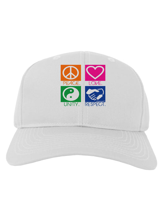 PLUR Squares Color Adult Baseball Cap Hat-Baseball Cap-TooLoud-White-One Size-Davson Sales