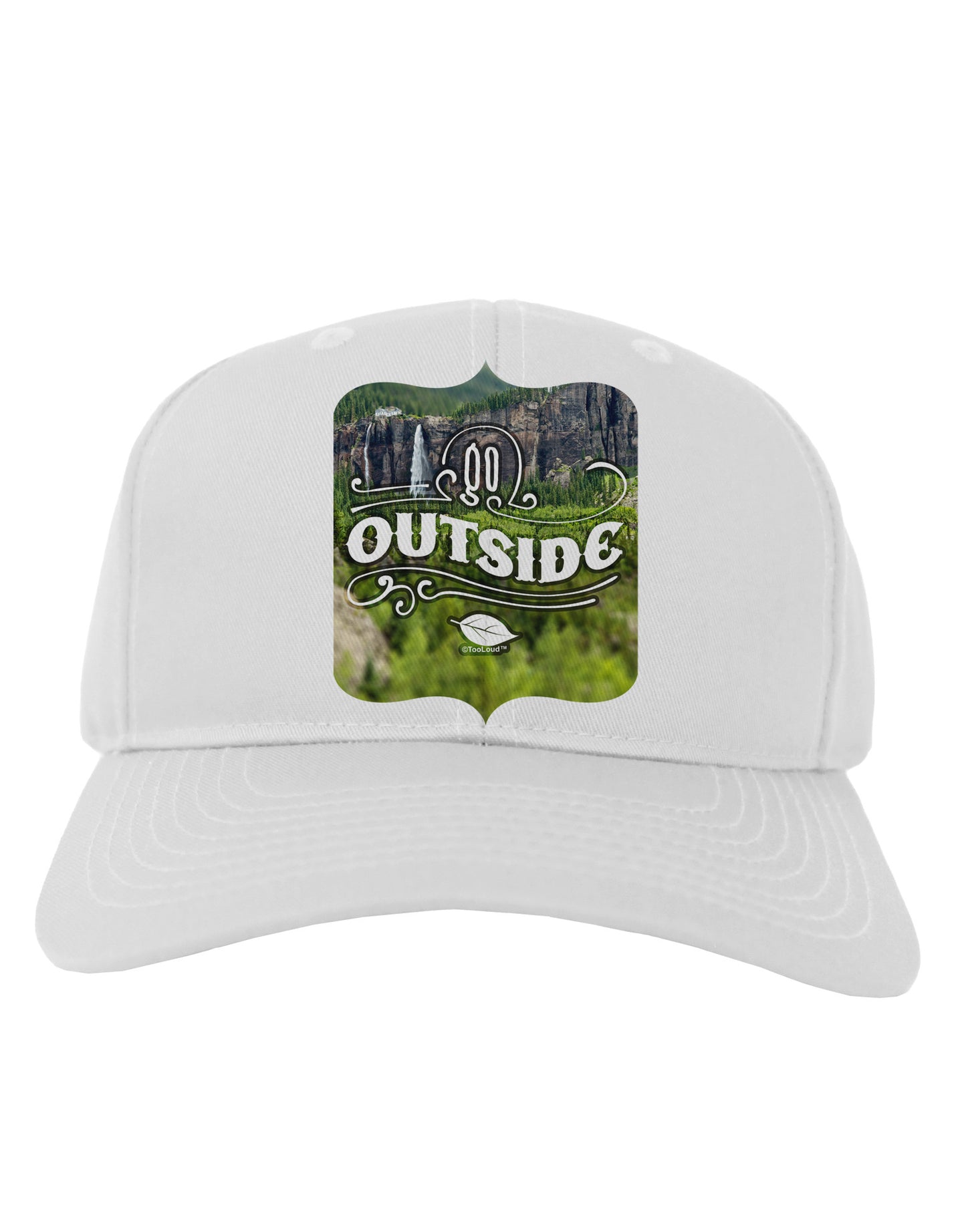 Go Outside - Beautiful Cliffs Adult Baseball Cap Hat by-Baseball Cap-TooLoud-White-One Size-Davson Sales