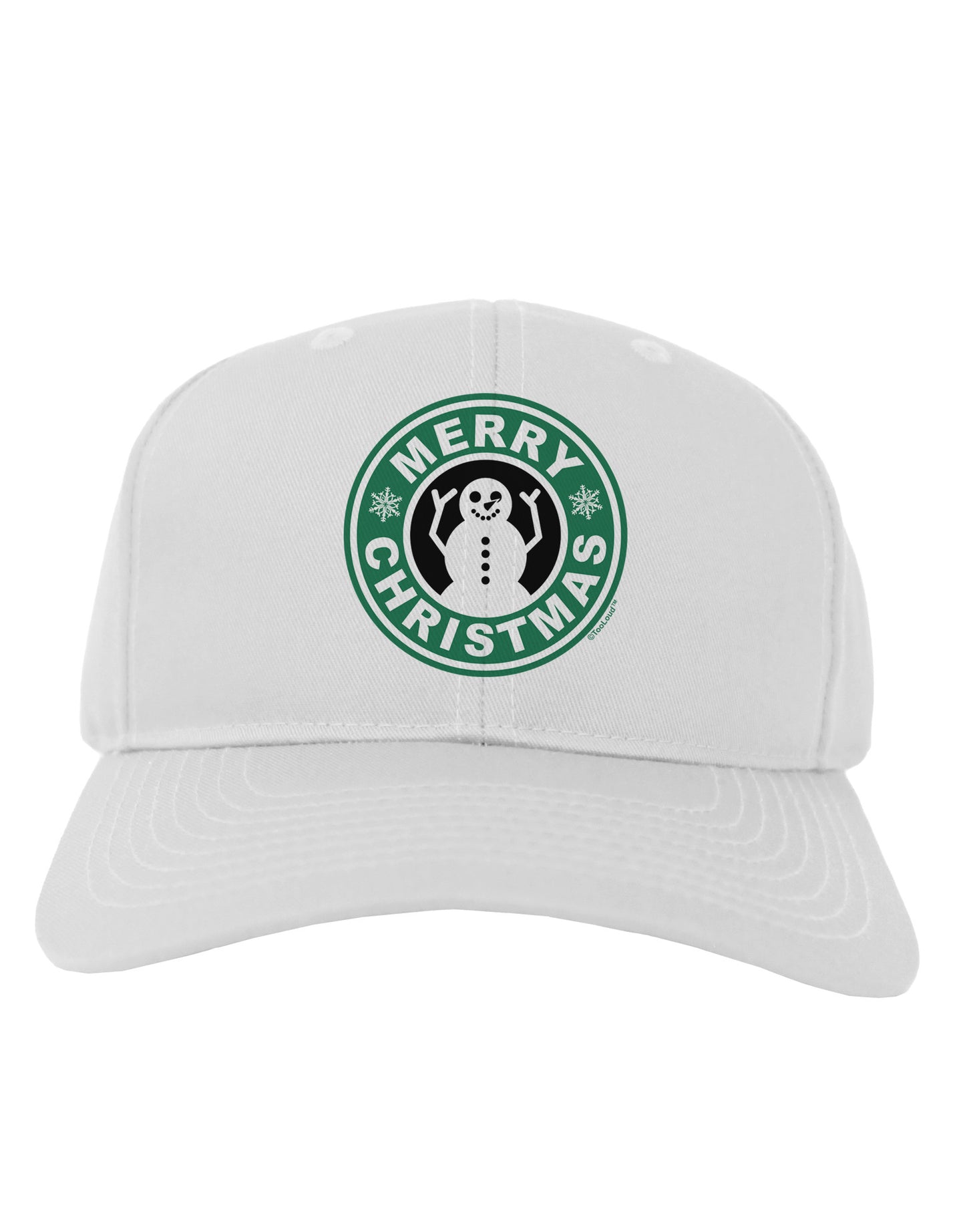 Merry Christmas Latte Logo Adult Baseball Cap Hat-Baseball Cap-TooLoud-White-One Size-Davson Sales