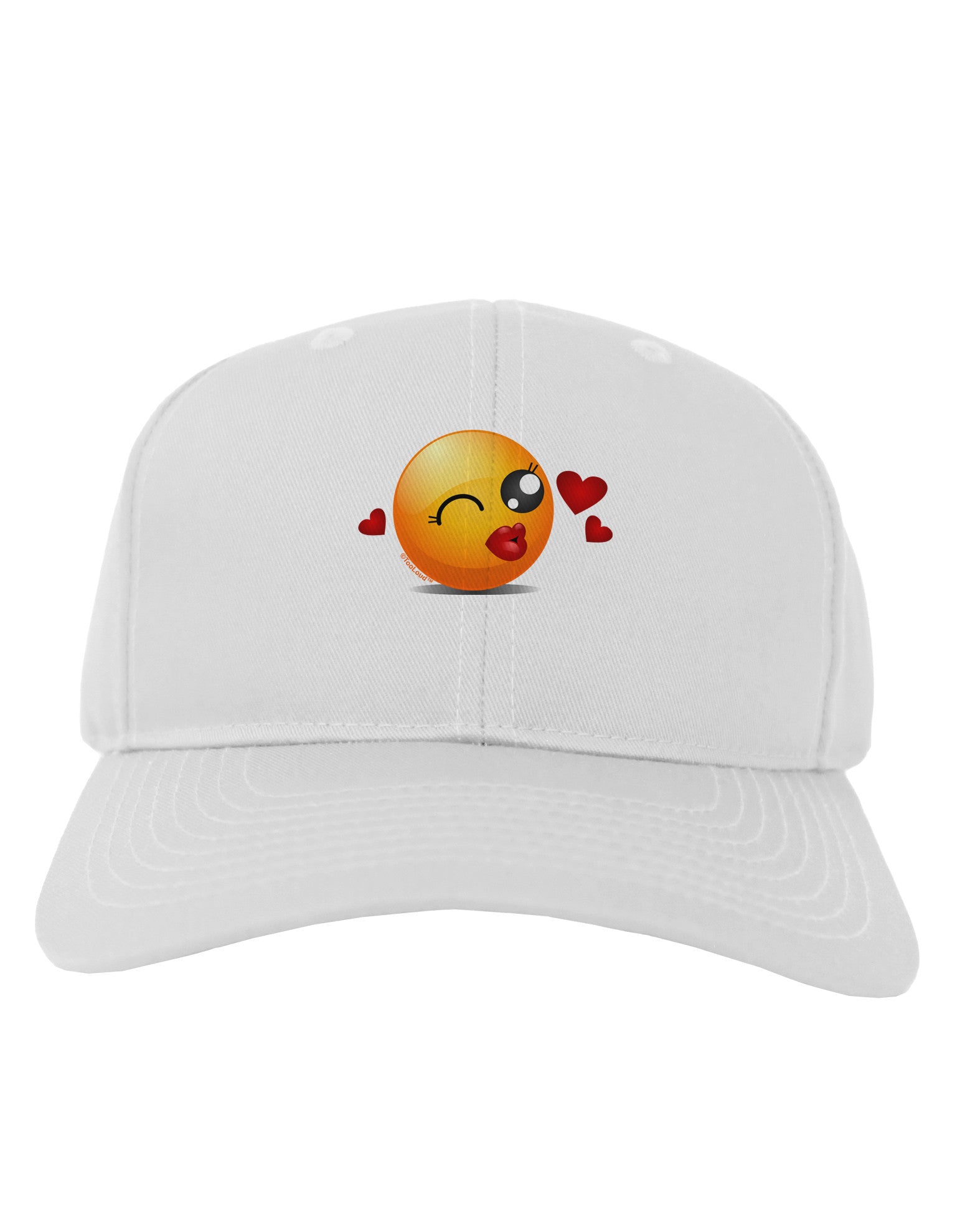 Kissy Face Emoji Girl Adult Baseball Cap Hat-Baseball Cap-TooLoud-White-One Size-Davson Sales