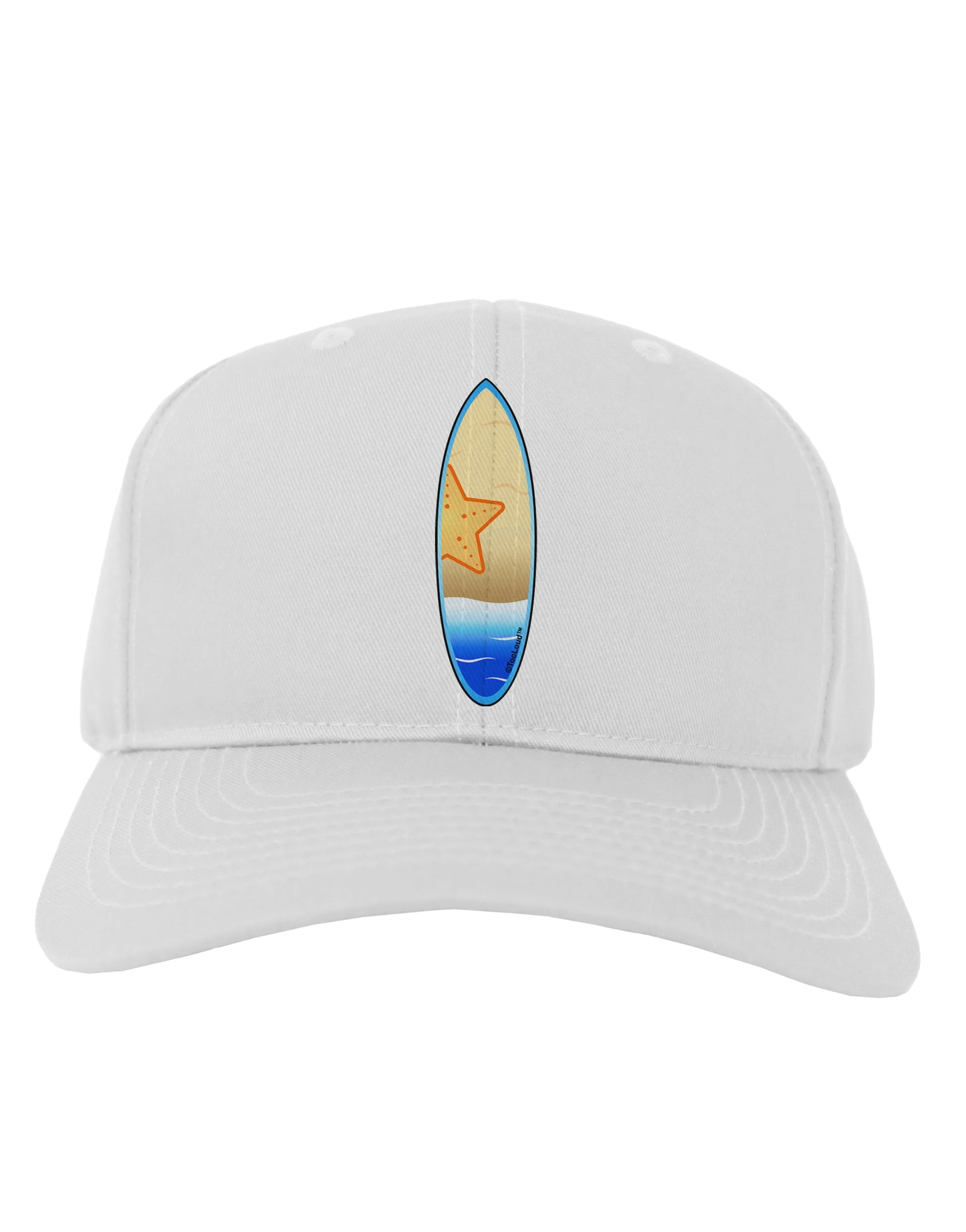 Starfish Surfboard Adult Baseball Cap Hat by TooLoud-Baseball Cap-TooLoud-White-One Size-Davson Sales