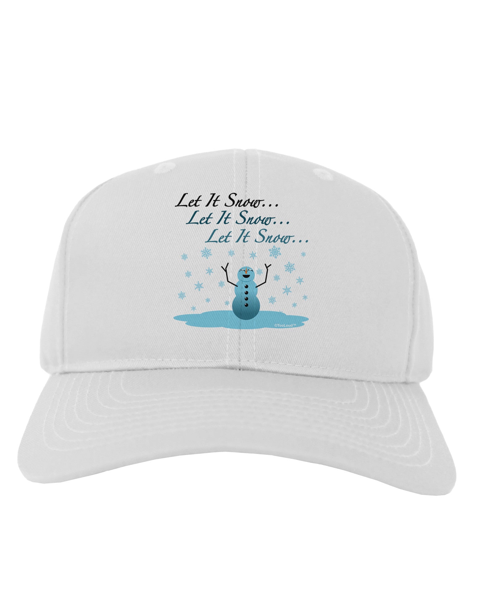 Let It Snow Happy Snowman Adult Baseball Cap Hat-Baseball Cap-TooLoud-White-One Size-Davson Sales