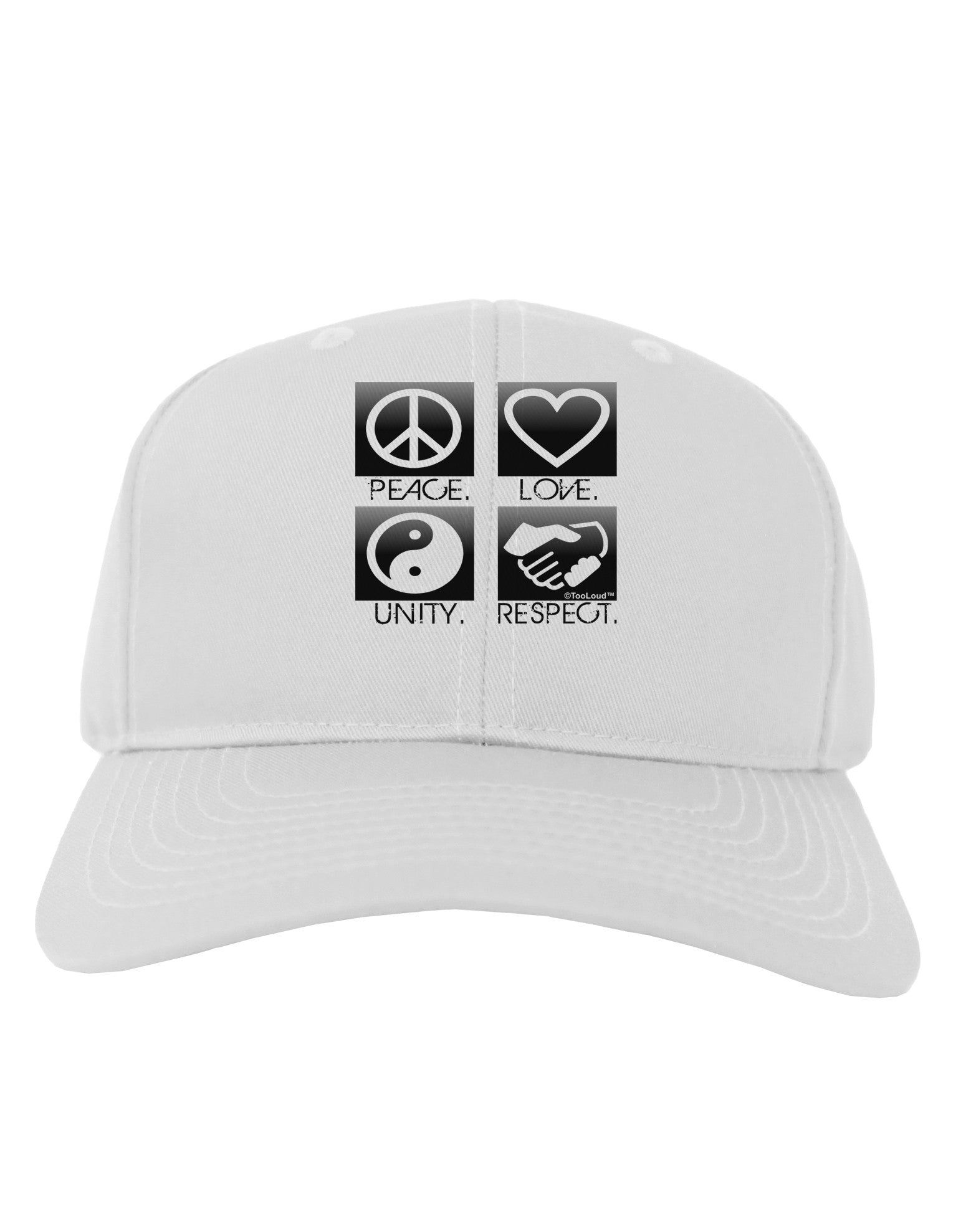 PLUR Squares BnW Adult Baseball Cap Hat-Baseball Cap-TooLoud-White-One Size-Davson Sales
