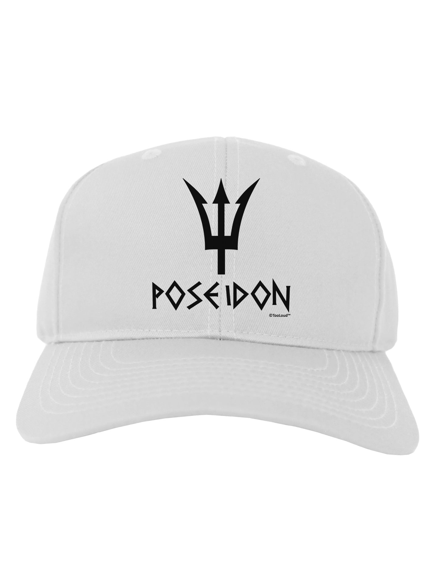 Trident of Poseidon with Text - Greek Mythology Adult Baseball Cap Hat by TooLoud-Baseball Cap-TooLoud-White-One Size-Davson Sales