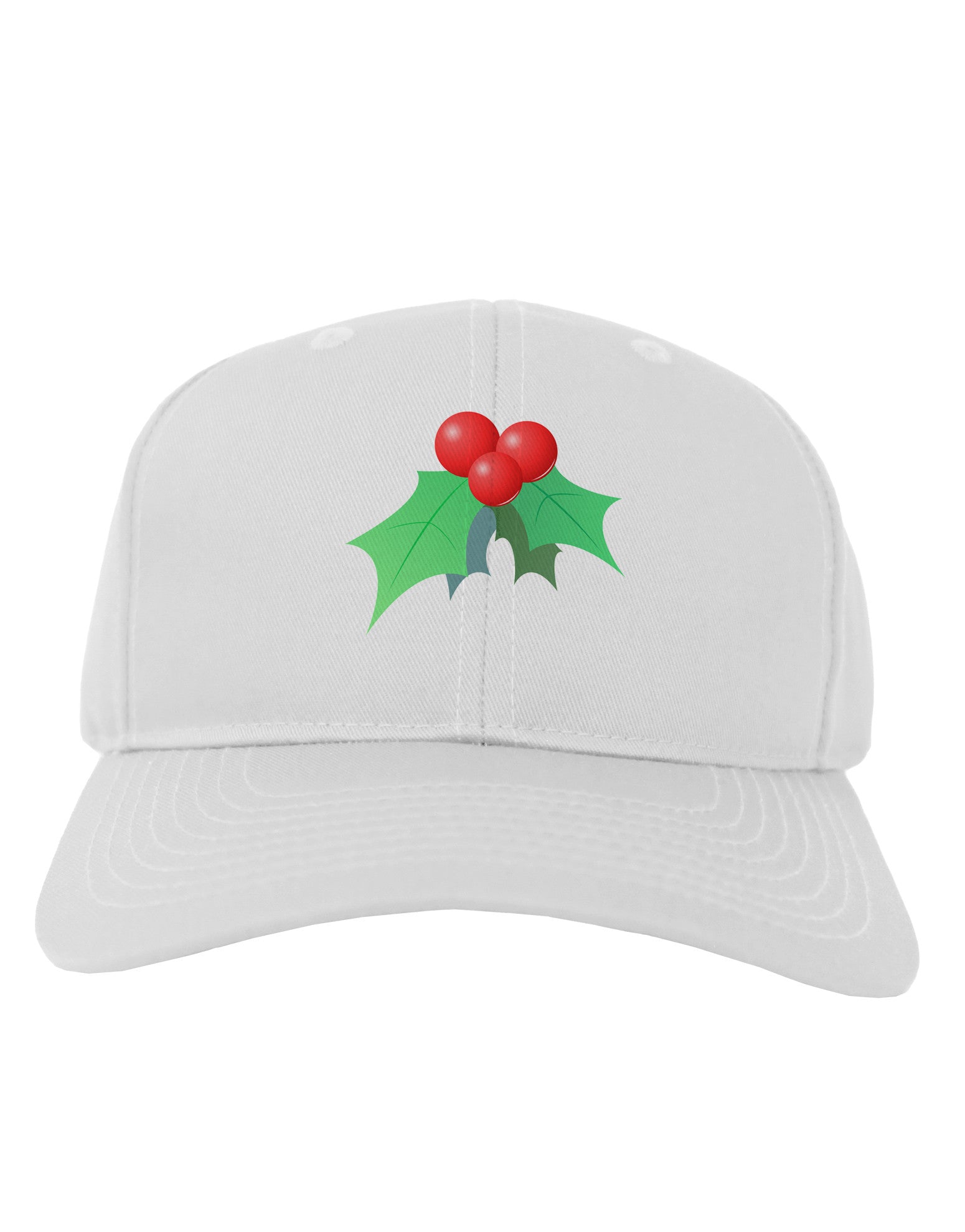 holly Christmas Design Adult Baseball Cap Hat-Baseball Cap-TooLoud-White-One Size-Davson Sales