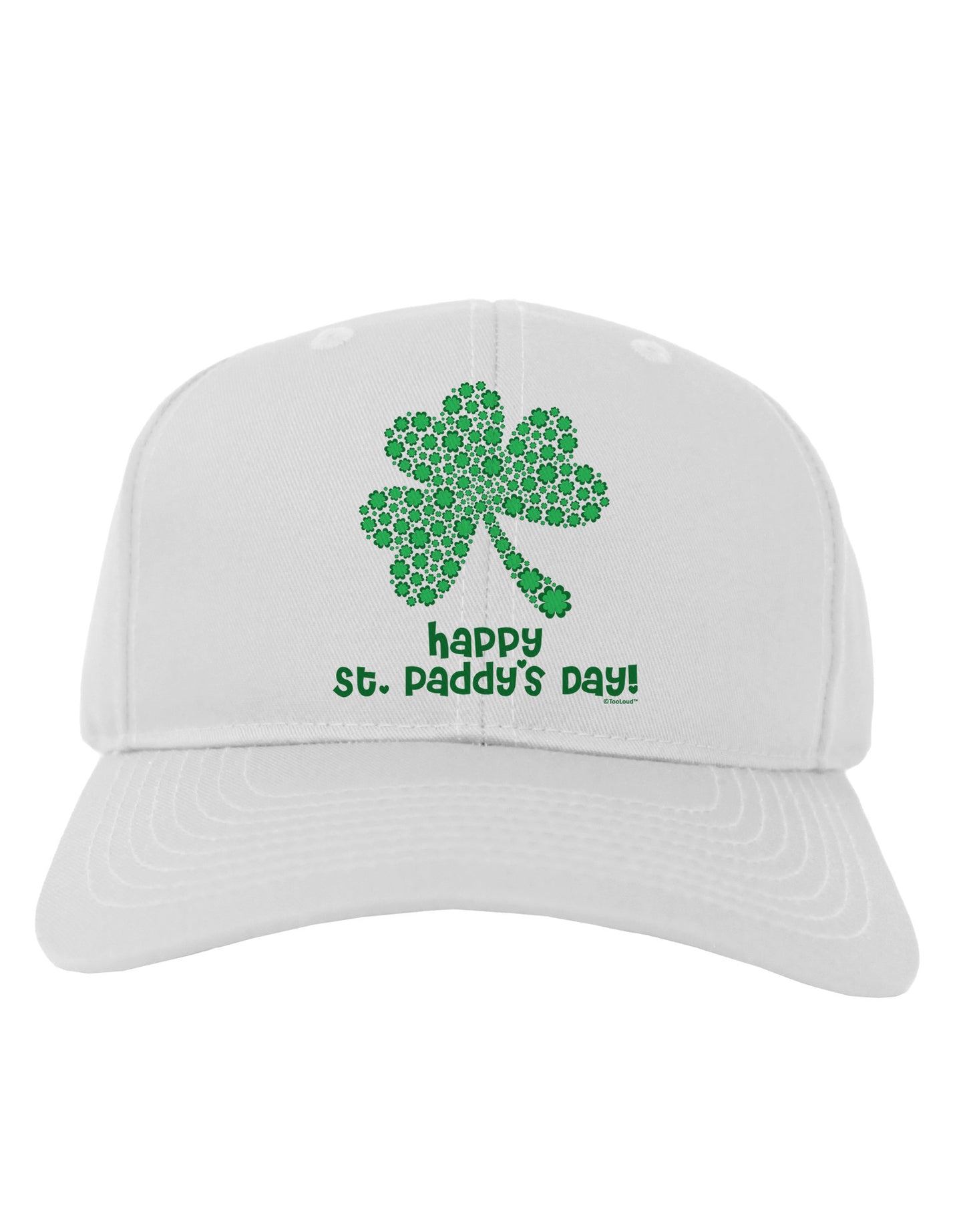 Happy St. Paddy's Day Shamrock Design Adult Baseball Cap Hat by TooLoud-Baseball Cap-TooLoud-White-One Size-Davson Sales