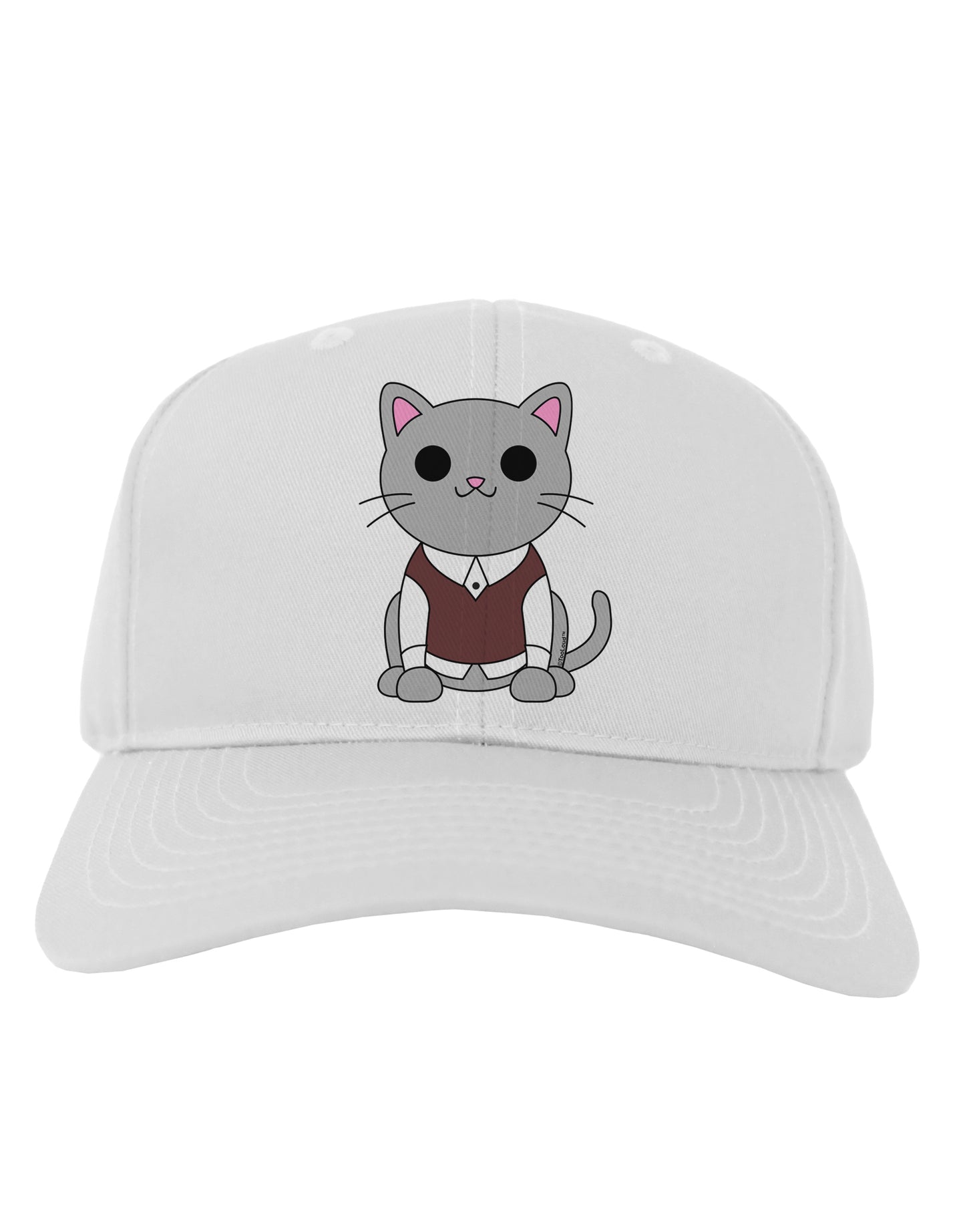 Cute Sweater Vest Cat Design Adult Baseball Cap Hat by TooLoud-Baseball Cap-TooLoud-White-One Size-Davson Sales