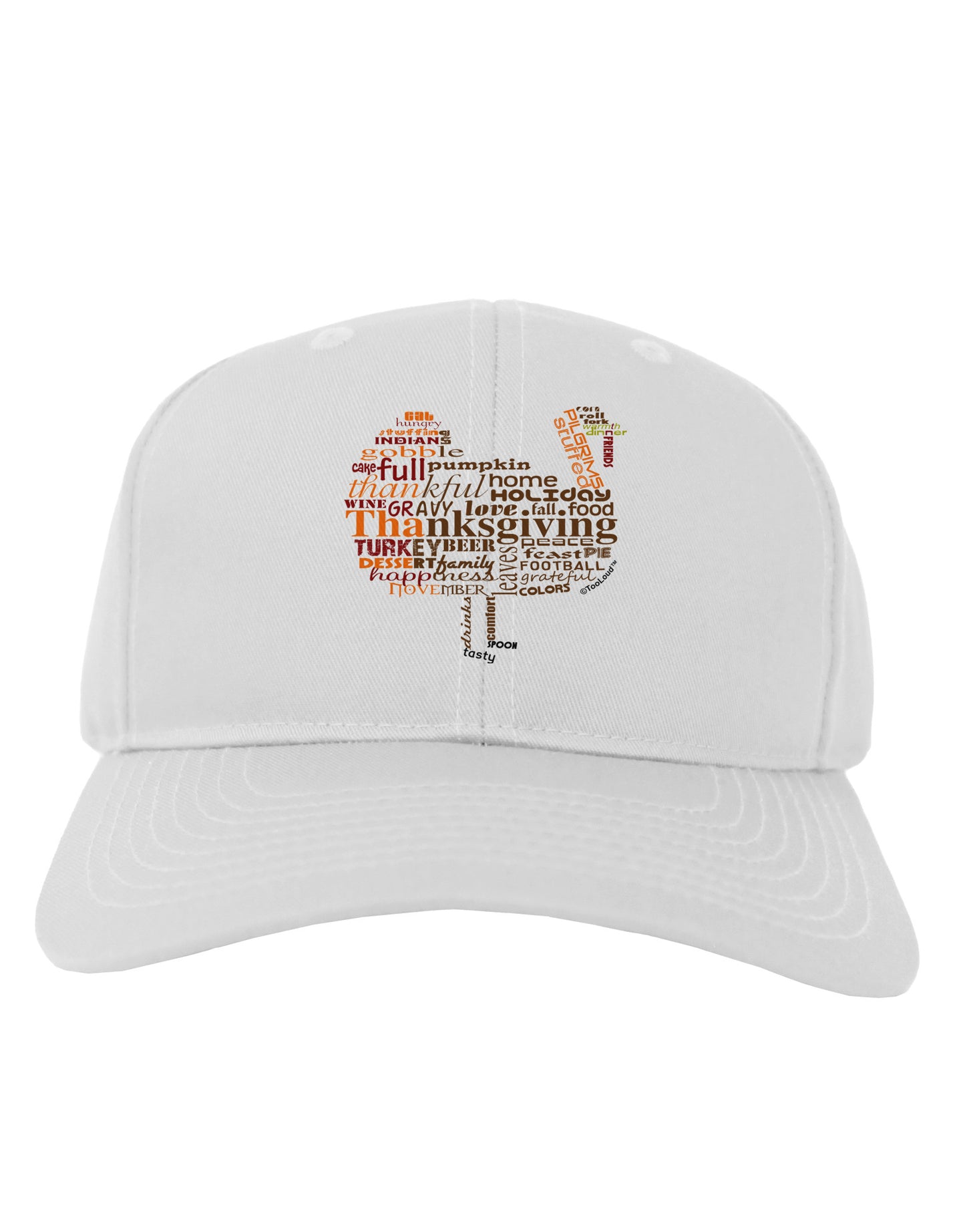 Turkey Typography Adult Baseball Cap Hat-Baseball Cap-TooLoud-White-One Size-Davson Sales