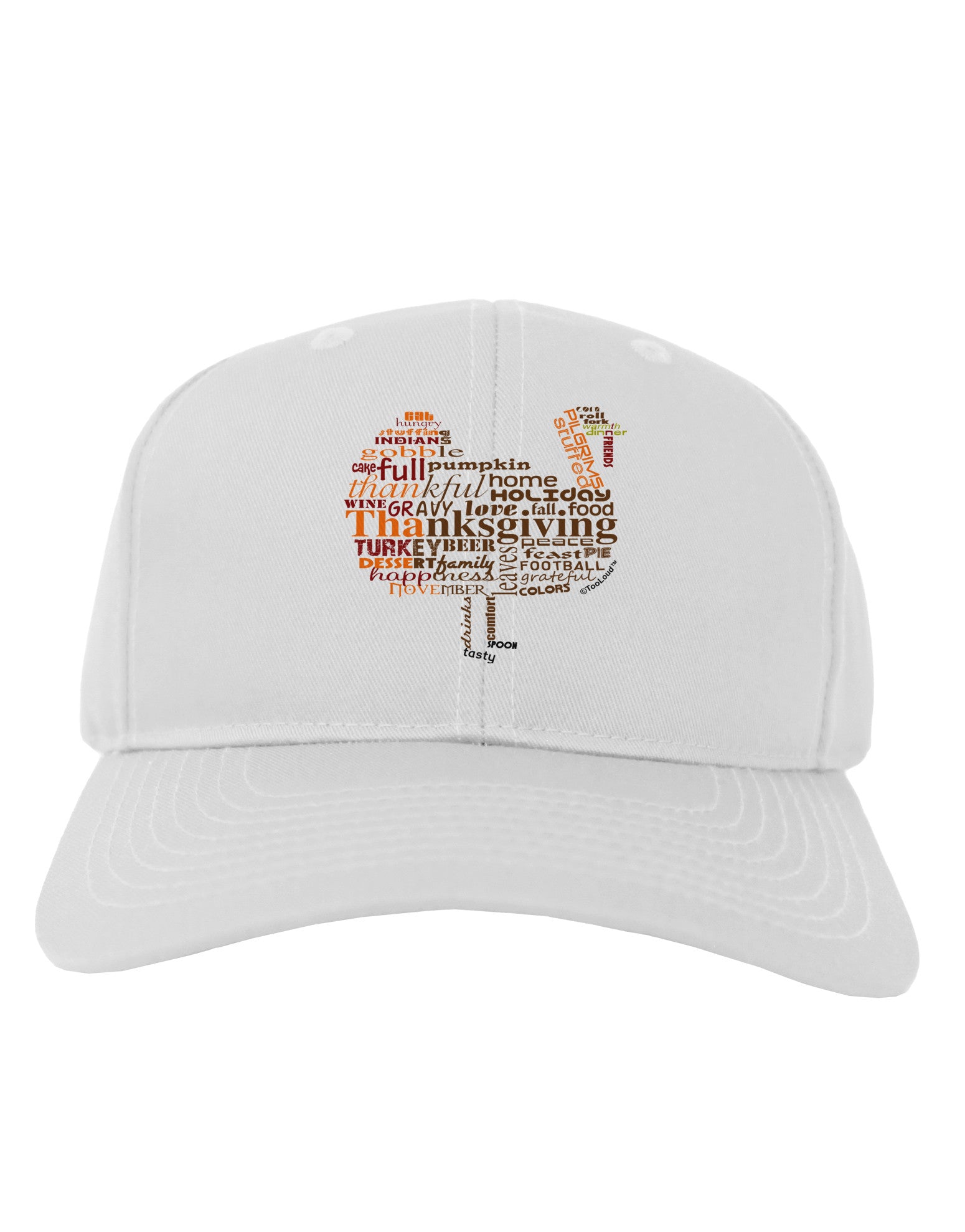 Turkey Typography Adult Baseball Cap Hat-Baseball Cap-TooLoud-White-One Size-Davson Sales