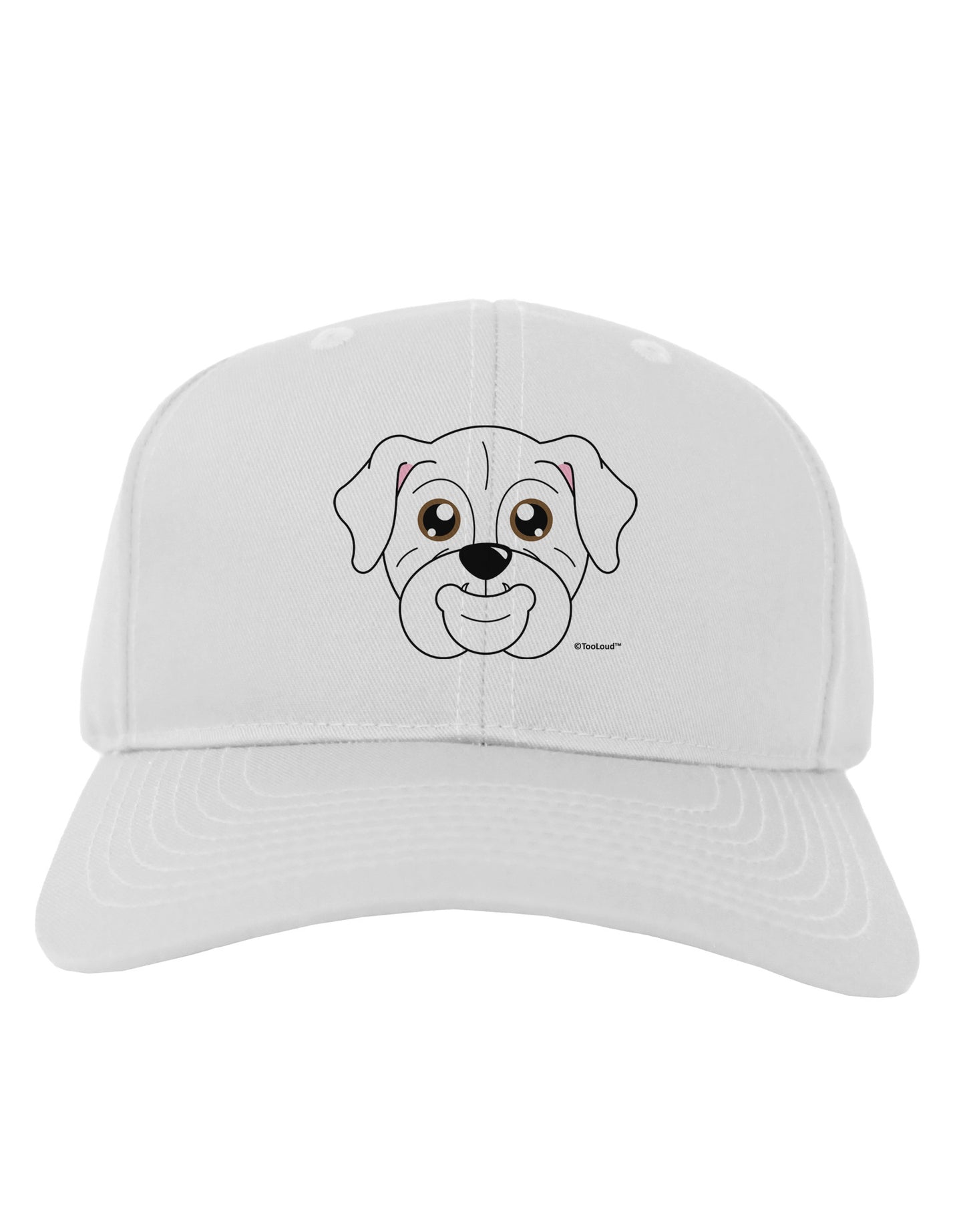 Cute Bulldog - White Adult Baseball Cap Hat by TooLoud-Baseball Cap-TooLoud-White-One Size-Davson Sales