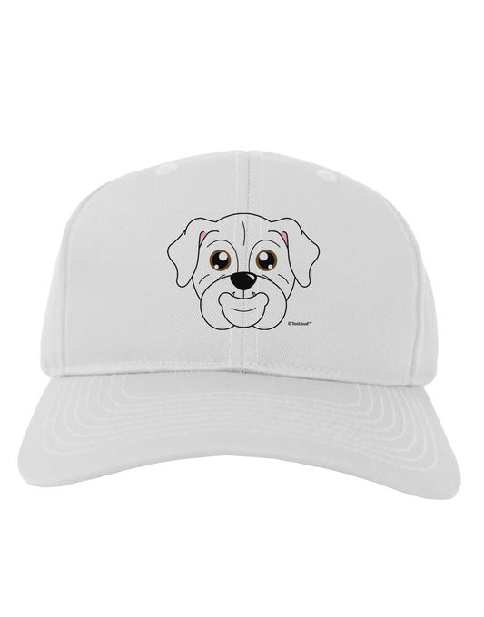 Cute Bulldog - White Adult Baseball Cap Hat by TooLoud-Baseball Cap-TooLoud-White-One Size-Davson Sales