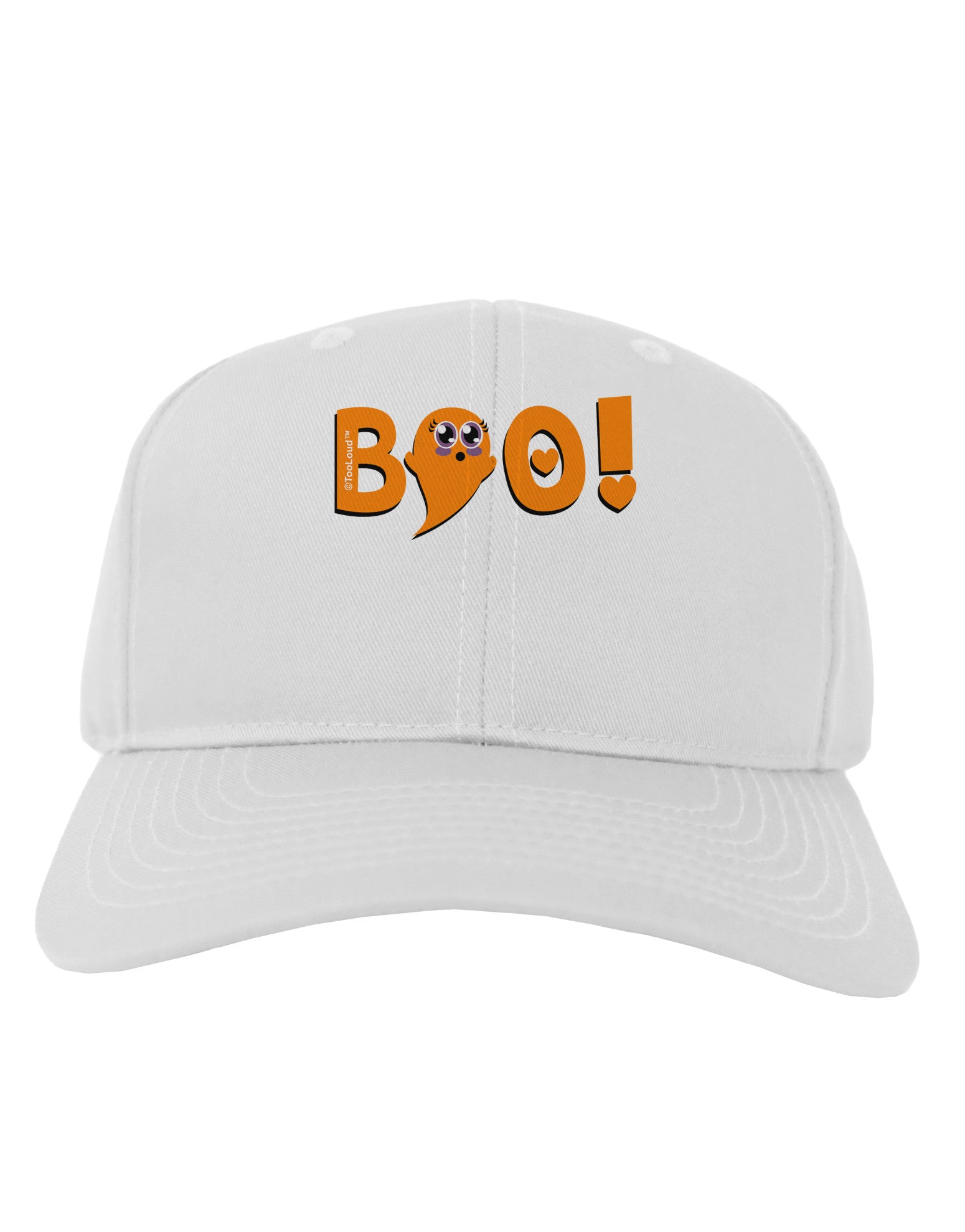 Cute Boo Text Orange Adult Baseball Cap Hat-Baseball Cap-TooLoud-White-One Size-Davson Sales