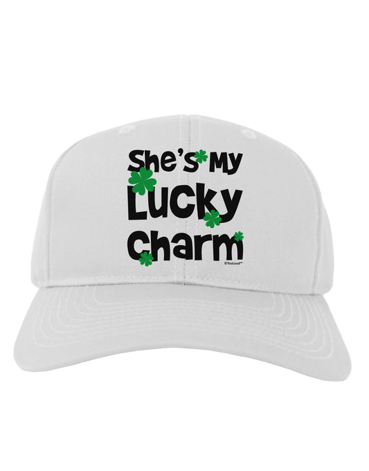 She's My Lucky Charm - Matching Couples Design Adult Baseball Cap Hat by TooLoud-Baseball Cap-TooLoud-White-One Size-Davson Sales